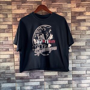 Vintage Cropped XL REO Speedwagon Hi Infidelity Black Graphic Tee